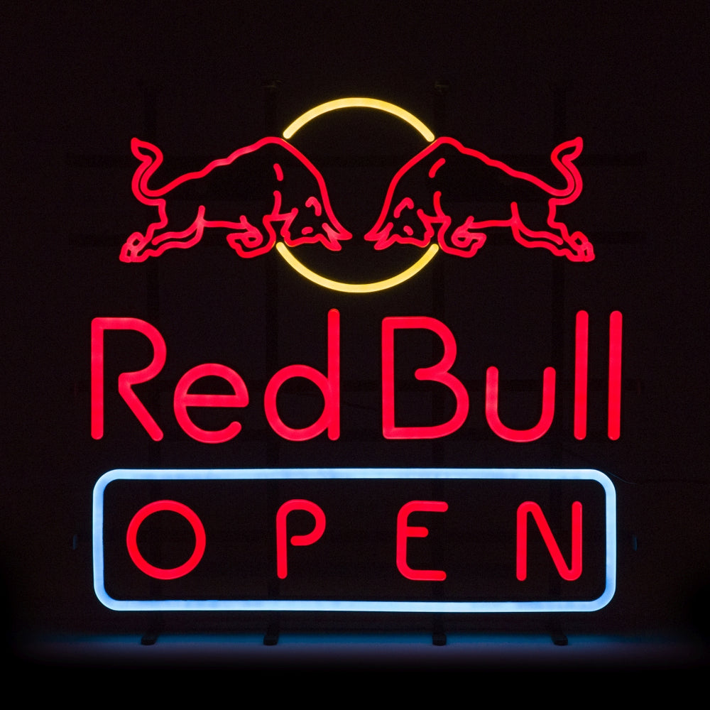 Red Bull Energy Neon Sign OPEN 56x56cm Neon LED Sign Wall Panel Bar