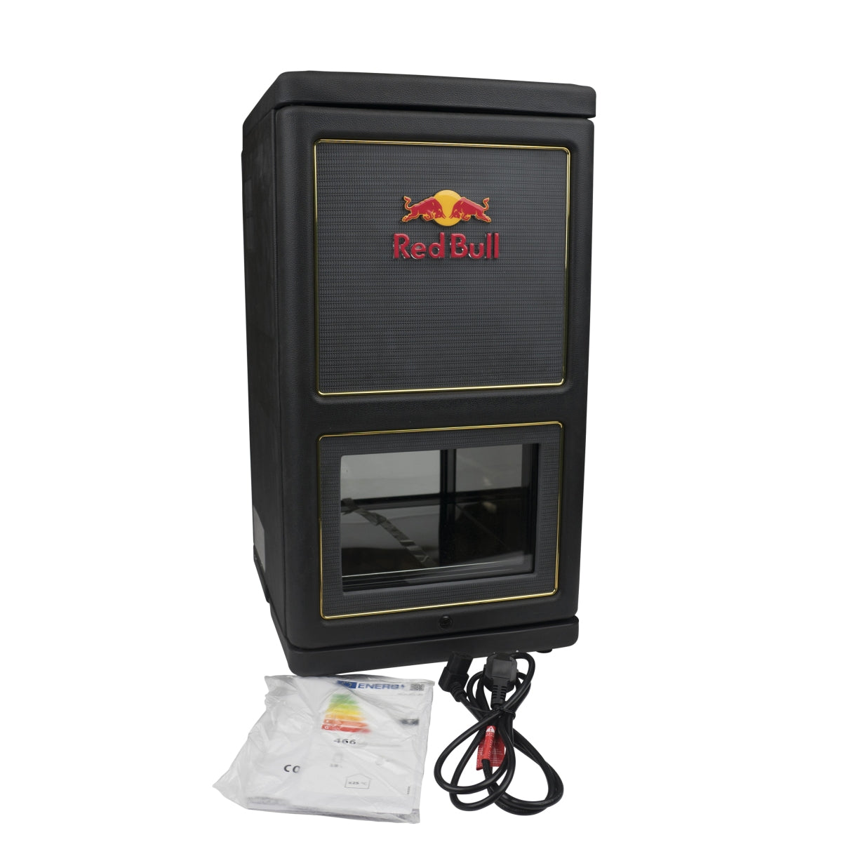 Red Bull Fridge DJ Cooler Amplifier Fridge LED Gastro Rare Black Cans – View 2