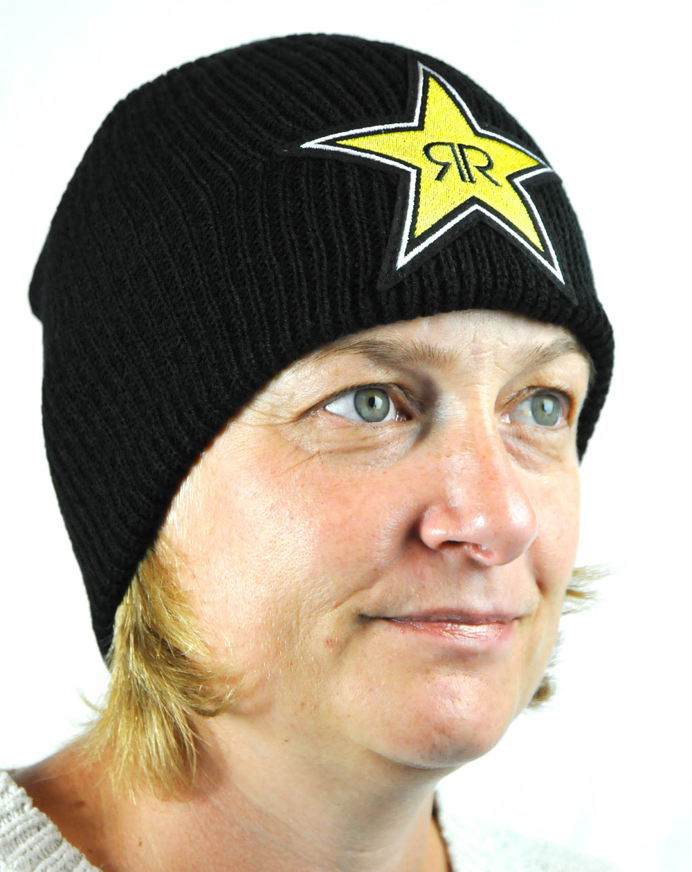 Rockstar Energy Beanie Hat Wool Hat Logo Print Yellow "Bossi II" Black
