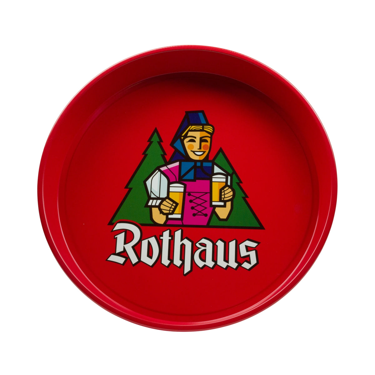 Rothaus Beer Tray Serving Tray Waiter's Tray Red Metal