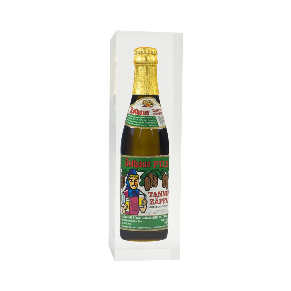 Rothaus beer bottle collector's bottle cast in epoxy resin Tannenzäpfle gift