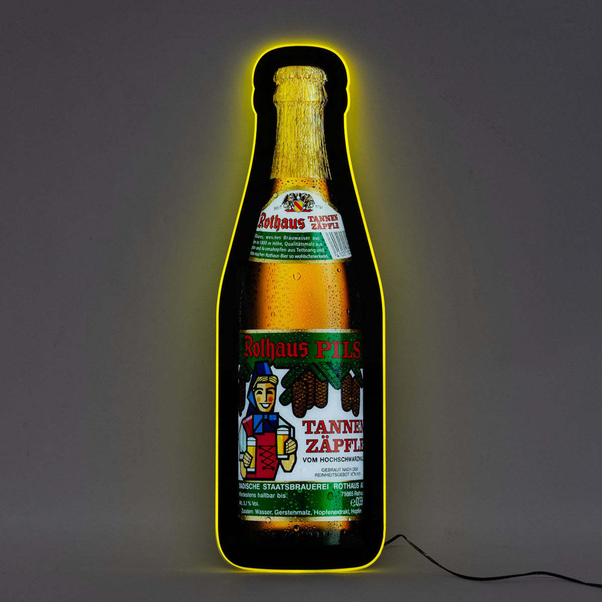 Rothaus illuminated sign Luminated LED Wall Sign Bottle Tannenzäpfle Merchandise