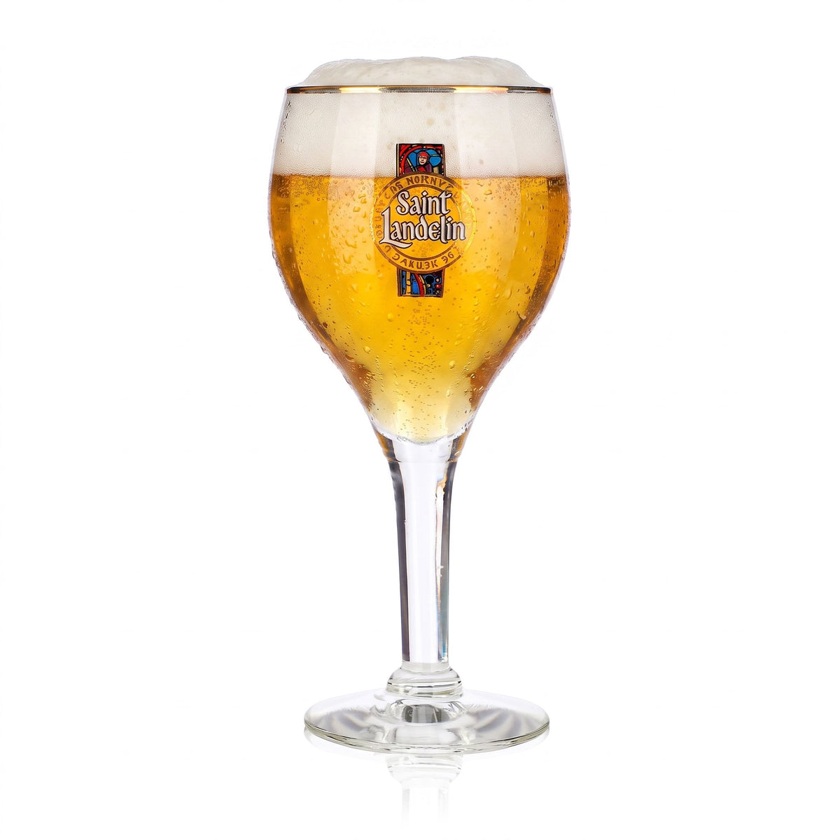 Saint Landelin Beer Glass, 0.25 L, Goblet, Gold Rim
