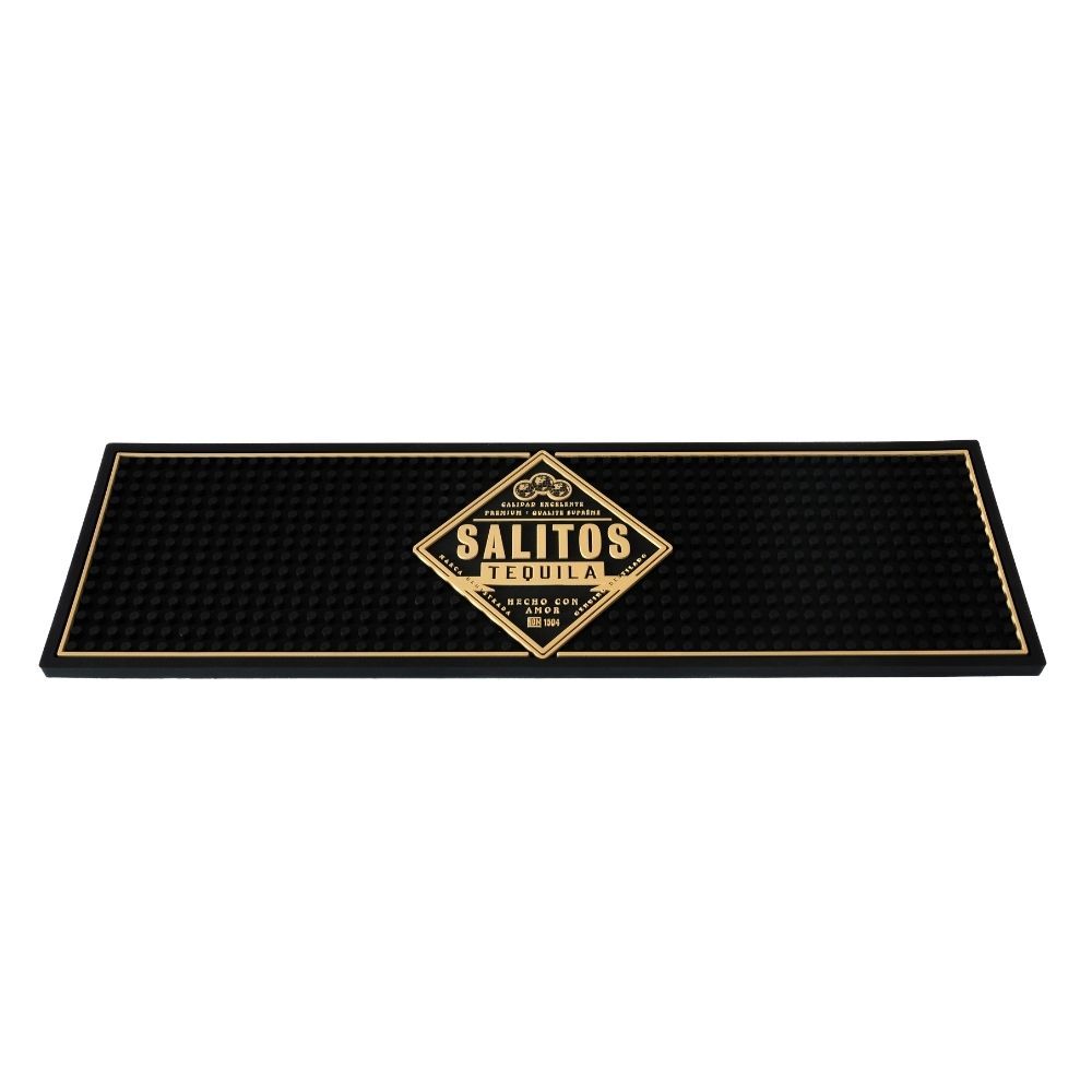 Salitos Beer Bar Mat Counter Mat Draining Mat Bar Accessories Black 50x15cm