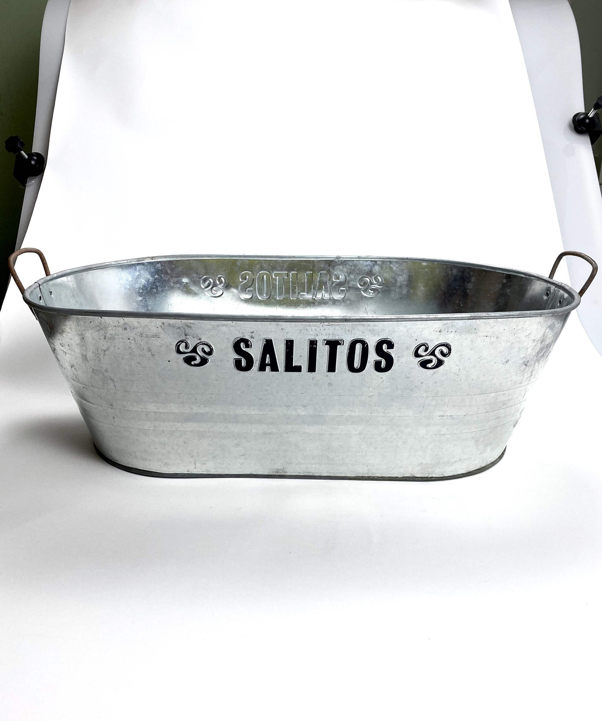 Salitos Beer Bottle Cooler Ice Cube Container XL Metal Tub