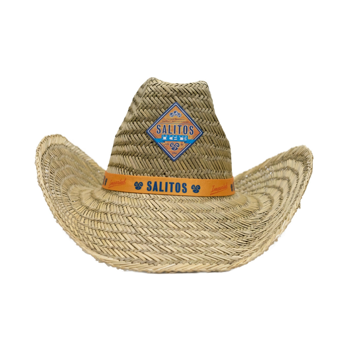 Salitos Beer Straw Hat Orange Ribbon Summer Cap Cowboy Shade Beach Party – View 2