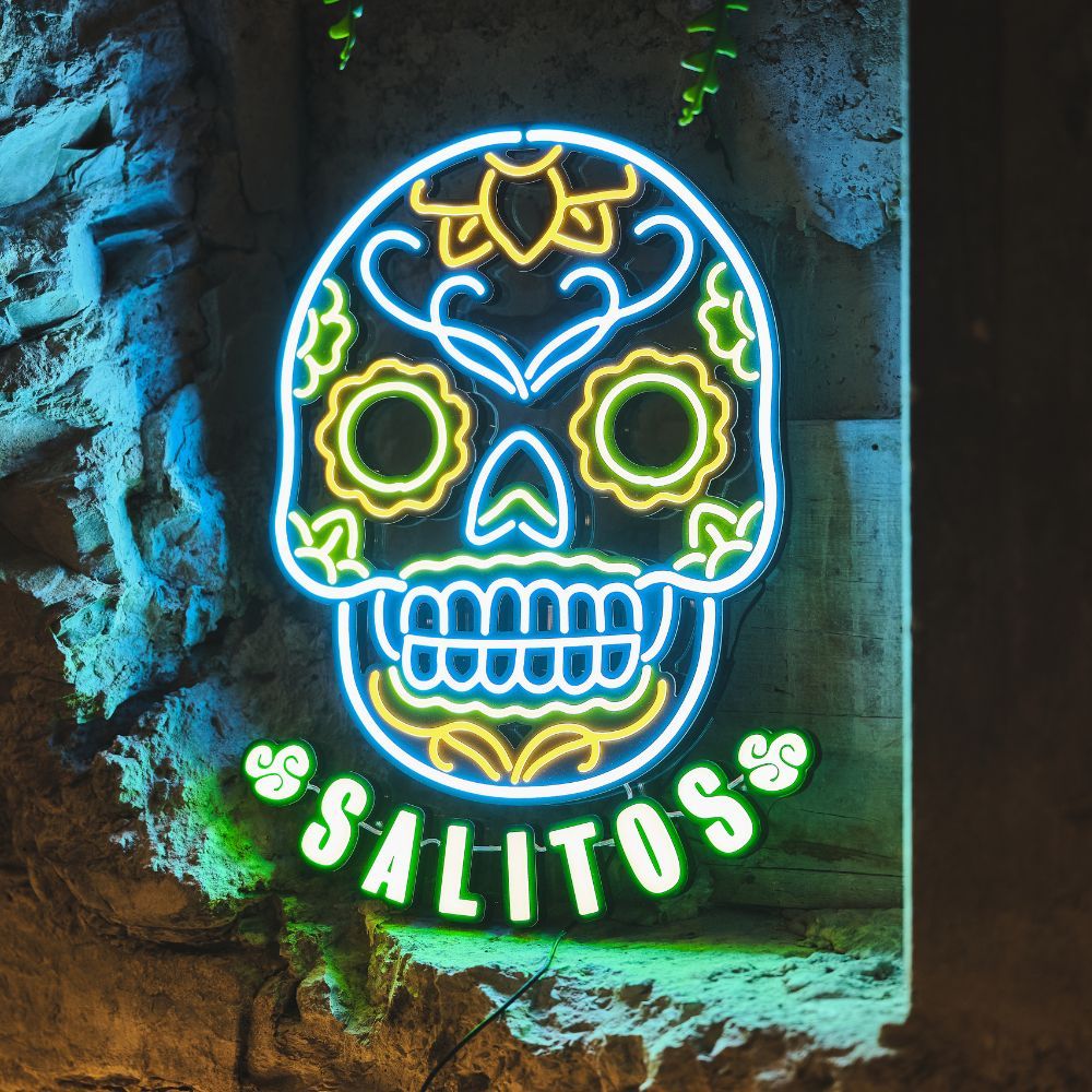 Salito's neon sign LED sign skull merchandise MBG bar decoration