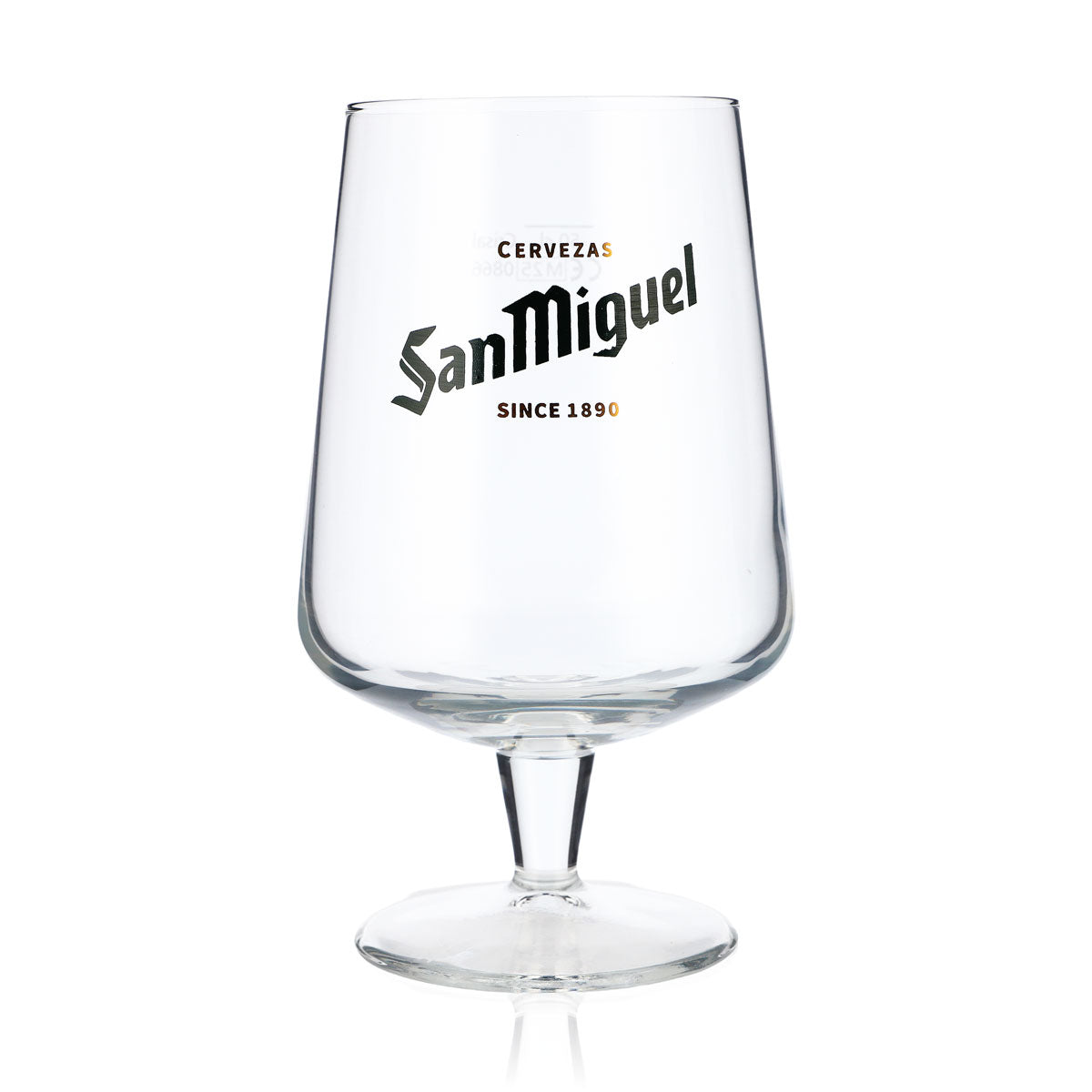 San Miguel Beer Glass Beer Glasses 0.5l Goblet Bulbous Design Green Logo