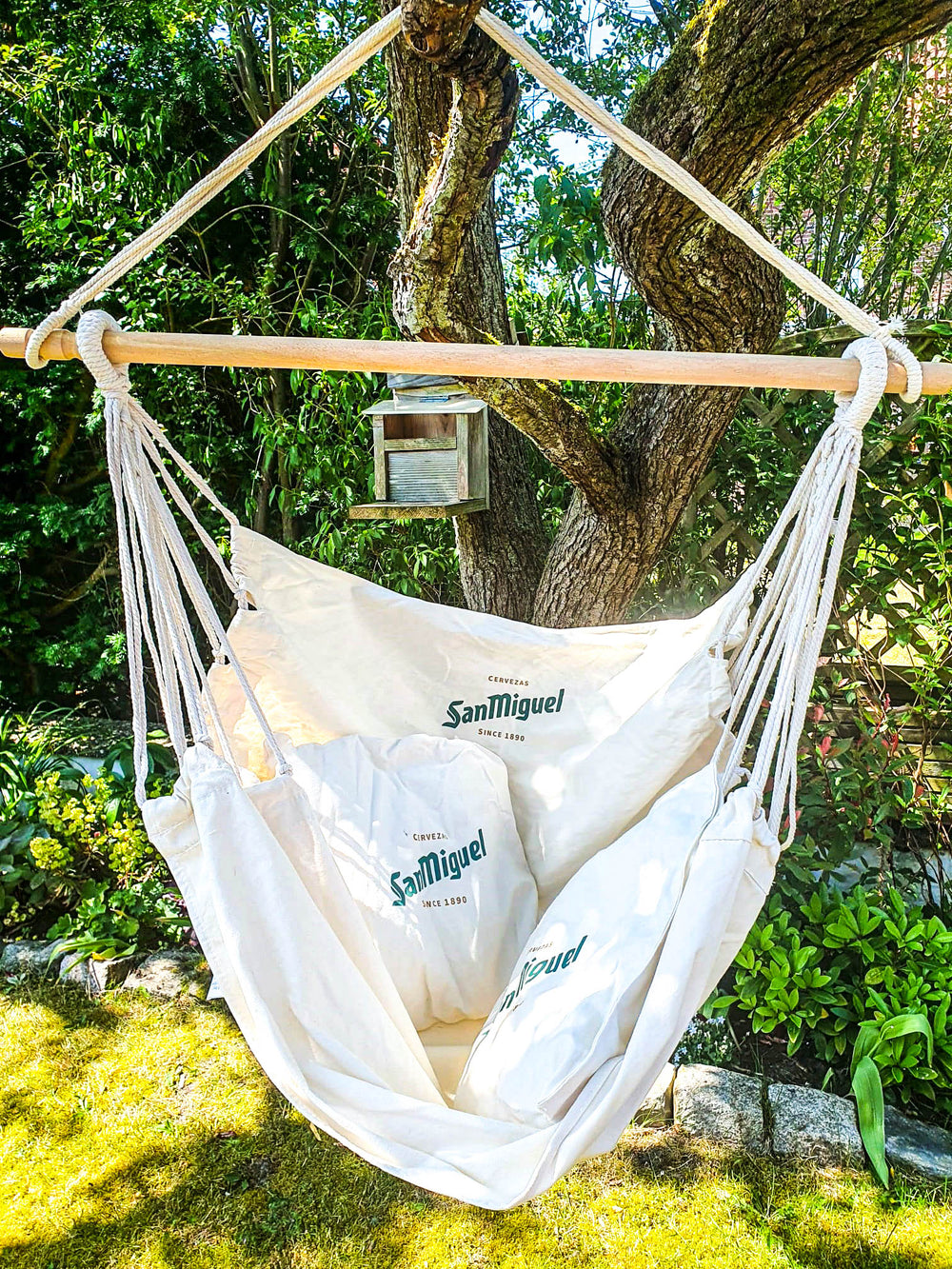 San Miguel Beer Hammock Hanging Chair Hanging Basket with 2 Pillows