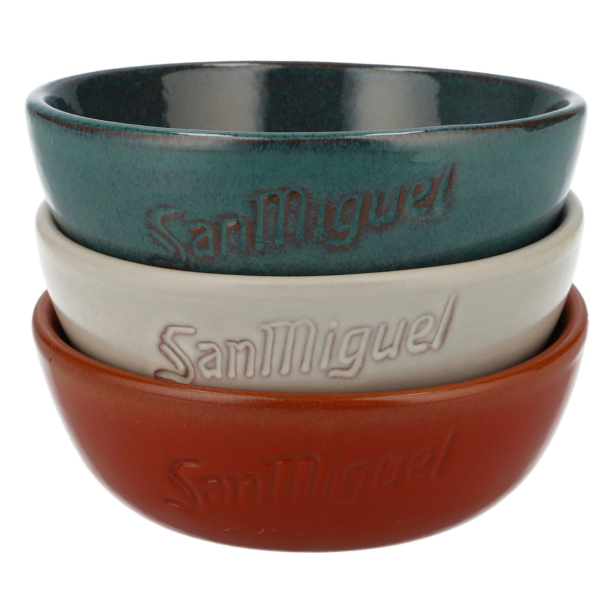 San Miguel Beer Bowl Set of 3 Ceramic Bowls Cereal Aperitif Bowls