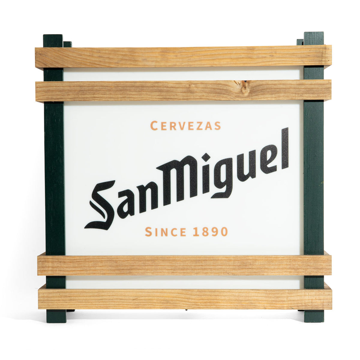 San Miguel beer sign wall mural wall box 44x44x13.5 cm for hanging
