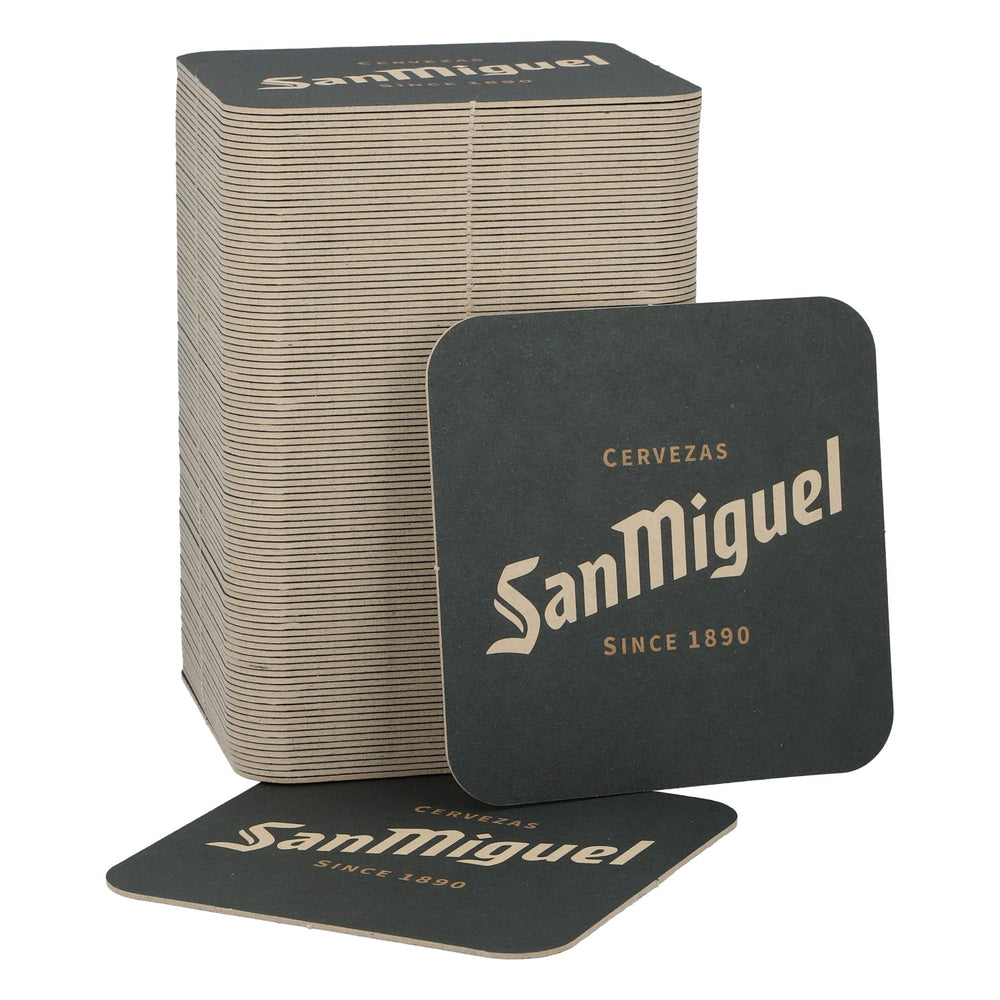 San Miguel Beer Coaster Since 1890, dark green, lettering only, new