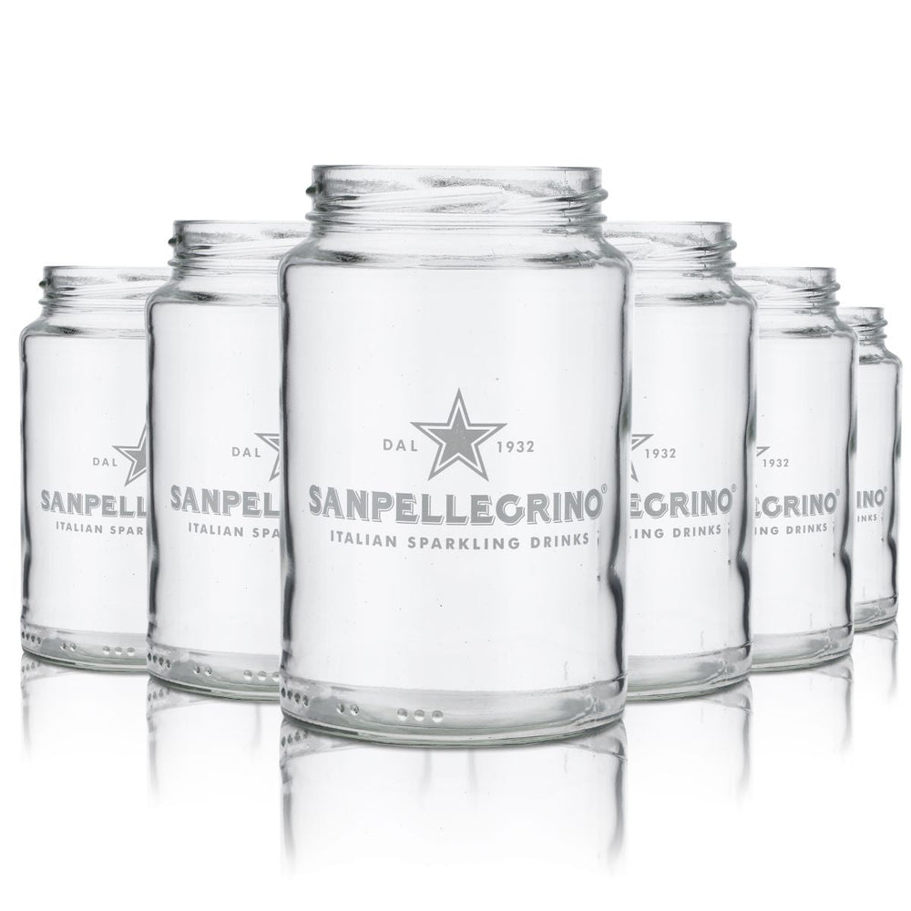 6x San Pellegrino jar 0.5l preserving jar without lid screw-top water jar set