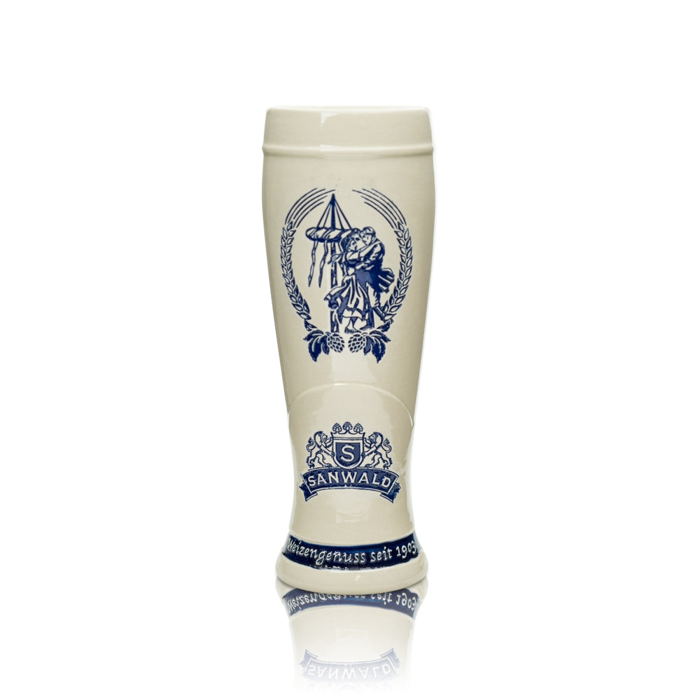 Sanwald Beer Glass 0.5l Wheat Beer Clay Relief "Dancing Couple" Yeast Wheat Glasses Mug