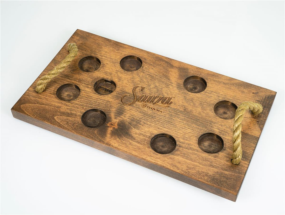 Sauza Tequila Tray Serving Tray Real Wood Tray for Shot Glasses