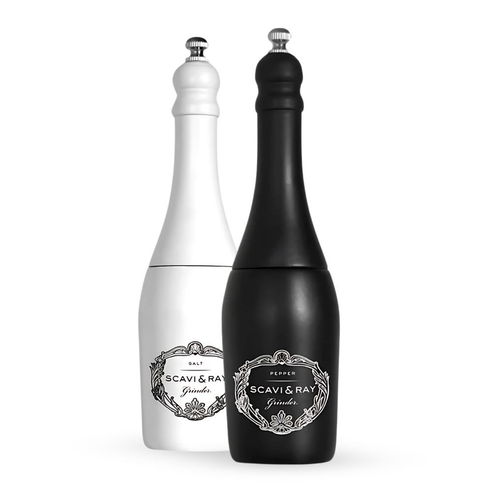 Scavi & Ray Real Wood Salt and Pepper Mill in Bottle Design Set – View 2