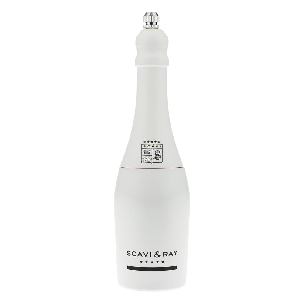 Scavi & Ray Prosecco real wood salt mill, single, in white, bottle design