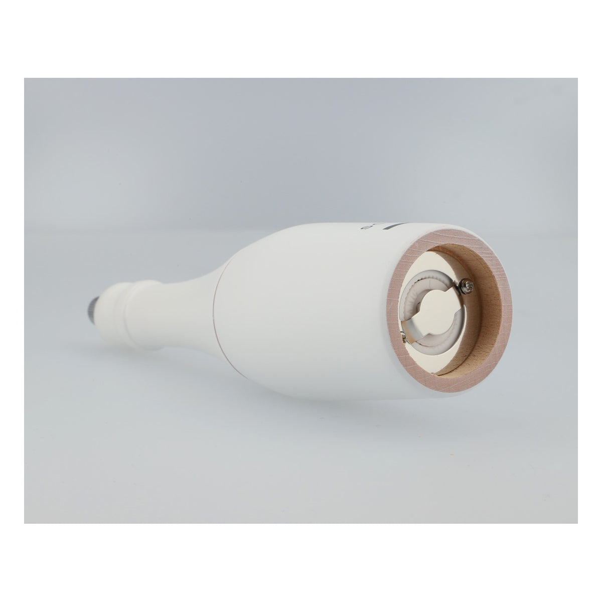 Scavi & Ray Prosecco real wood salt mill, single, in white, bottle design – View 4