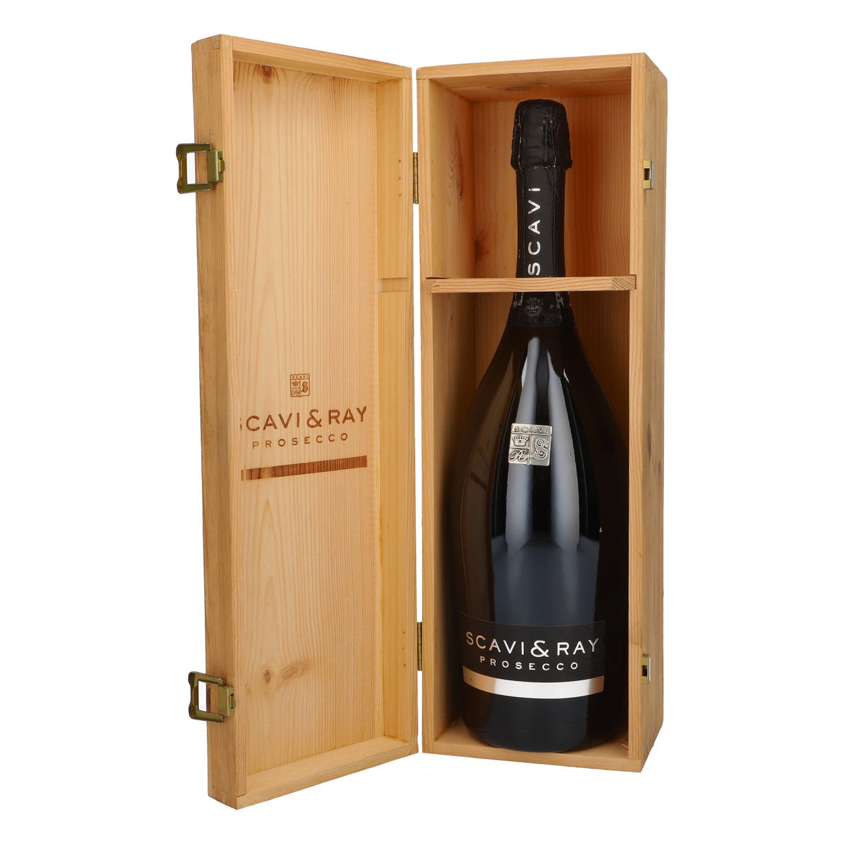 Scavi & Ray Prosecco Show Real Glass Bottle Decorative Bottle Show Bottle 1.5 L  With Wooden Box – View 4