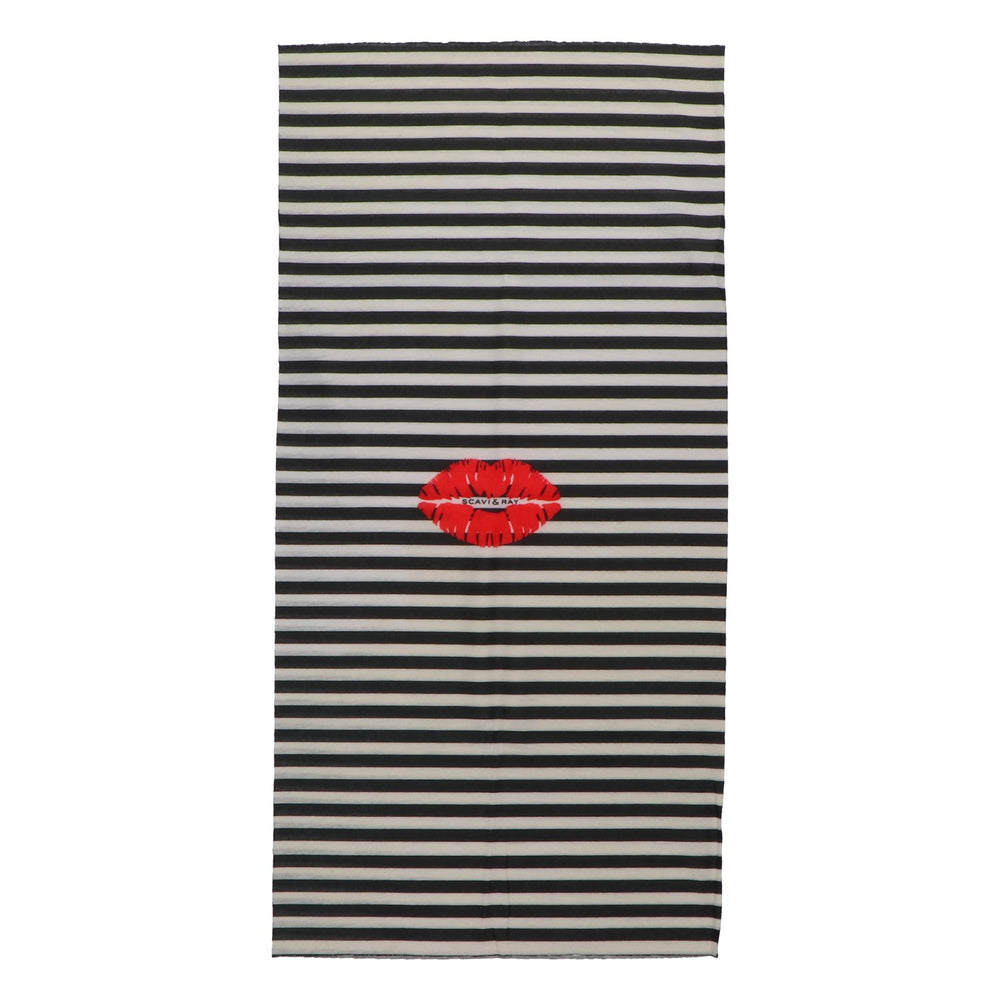 Scavi & Ray Tube Scarf, Multifunctional Scarf "Kiss" Black/White Striped