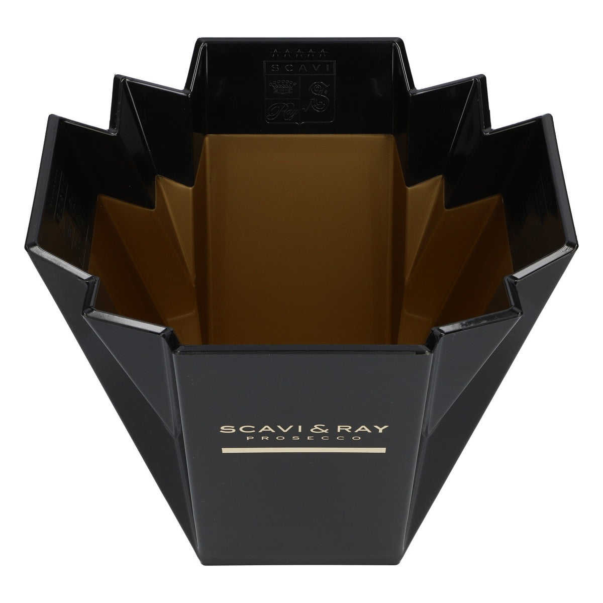 Scavi & Ray Champagne Cooler Bottle Cooler Single Black/Gold Folded Treviso – View 5