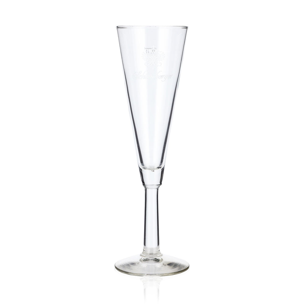 Schlumberger Sparkling Wine Glass, 0.1 L, Flute, White Logo, Sparkling Wine Glass, Sparkling Wine Flute, Champagne Glass