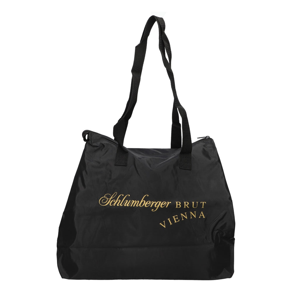 Schlumberger Sparkling Wine Bag Vienna Shopping Bag, Black with Zipper