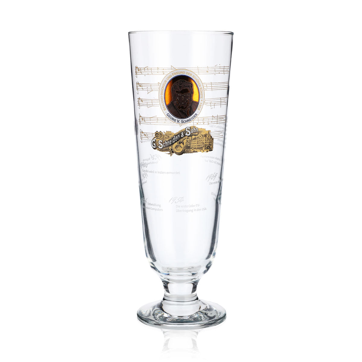 Schneider Weisse beer glasses, 0.5 l, special edition Georg V Sahm