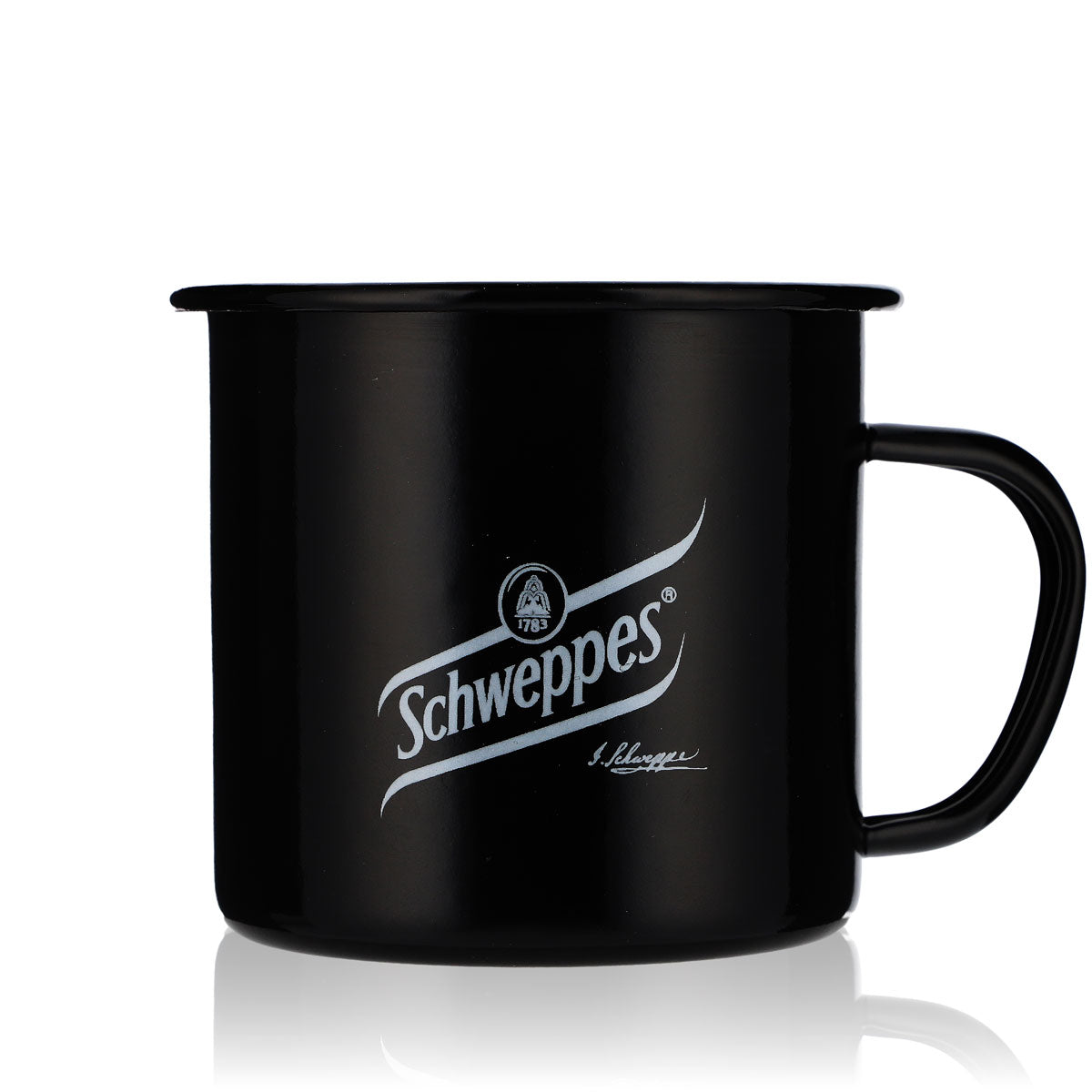 Schweppes Soft Drink Enameled Moscow Mule Mug 0.5 L Metal Cup Black