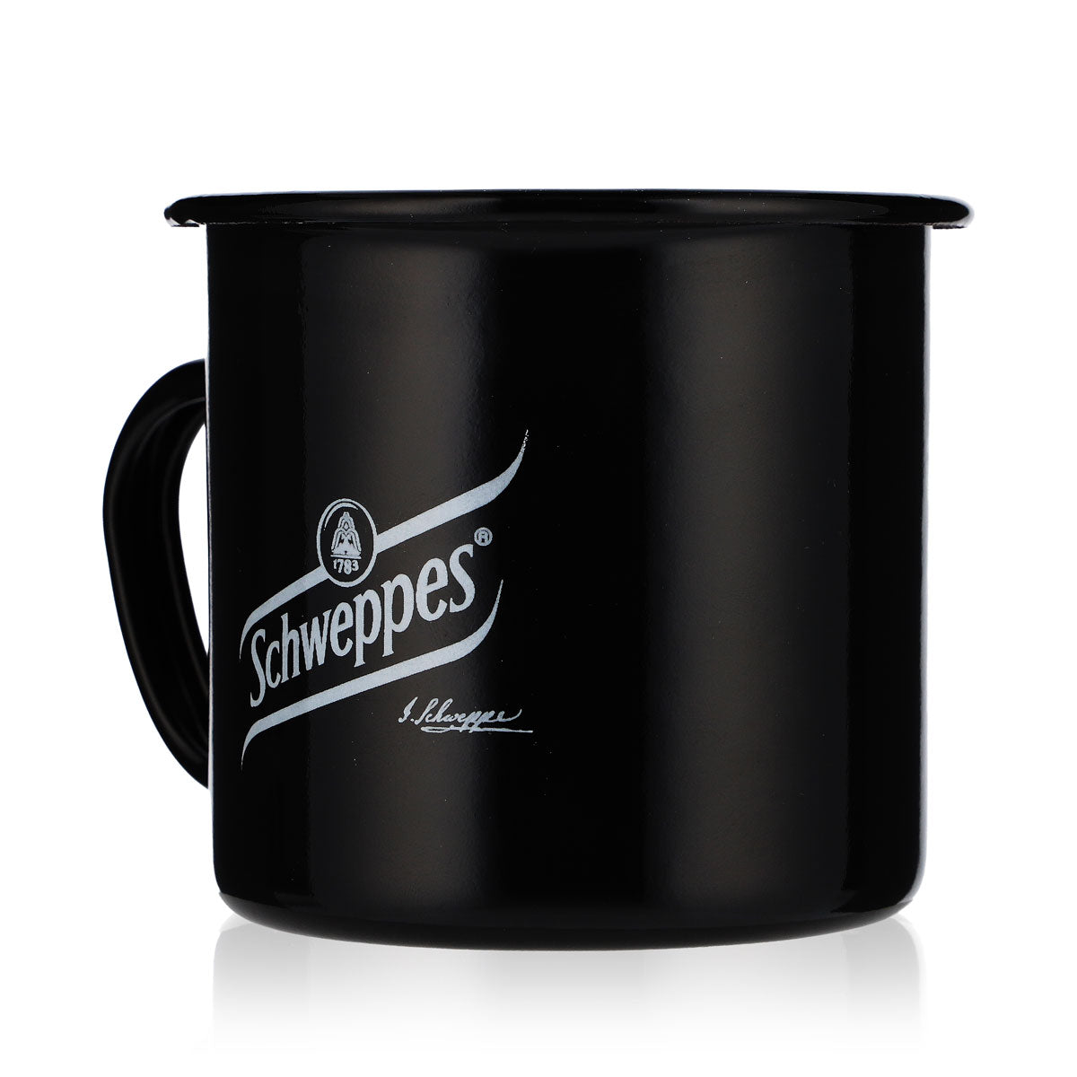 Schweppes Soft Drink Enameled Moscow Mule Mug 0.5 L Metal Cup Black – View 3