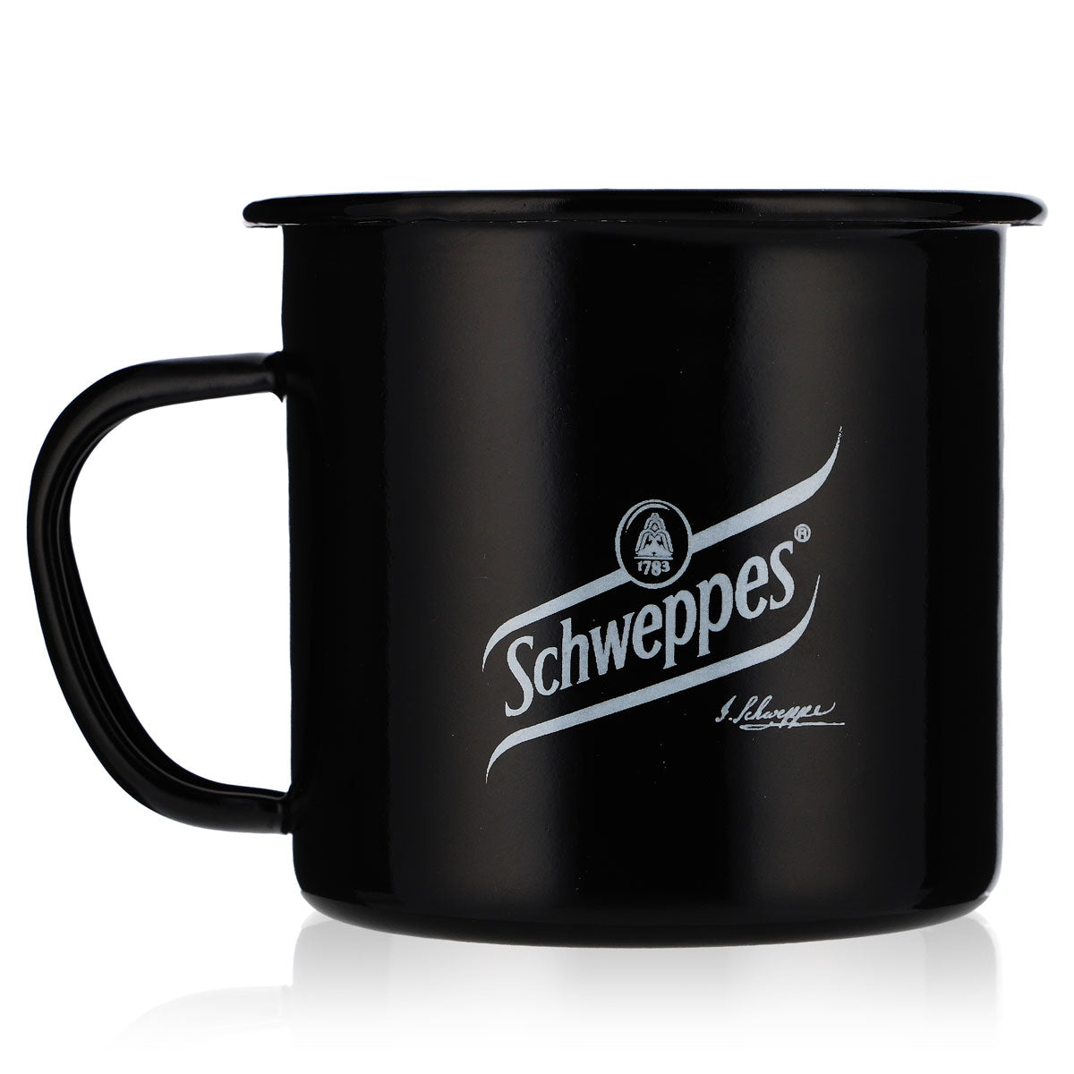 Schweppes Soft Drink Enameled Moscow Mule Mug 0.5 L Metal Cup Black – View 4