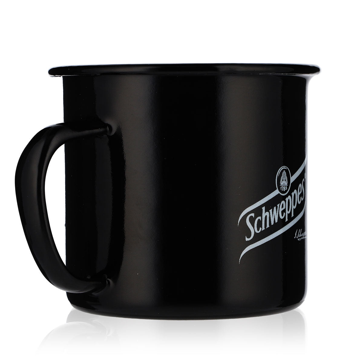 Schweppes Soft Drink Enameled Moscow Mule Mug 0.5 L Metal Cup Black – View 5