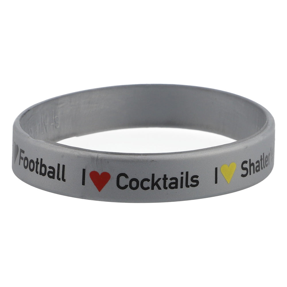 Shatler's Rubber Bracelet Gray "I <3 Football I <3 Cocktails I <3 Shatler's"