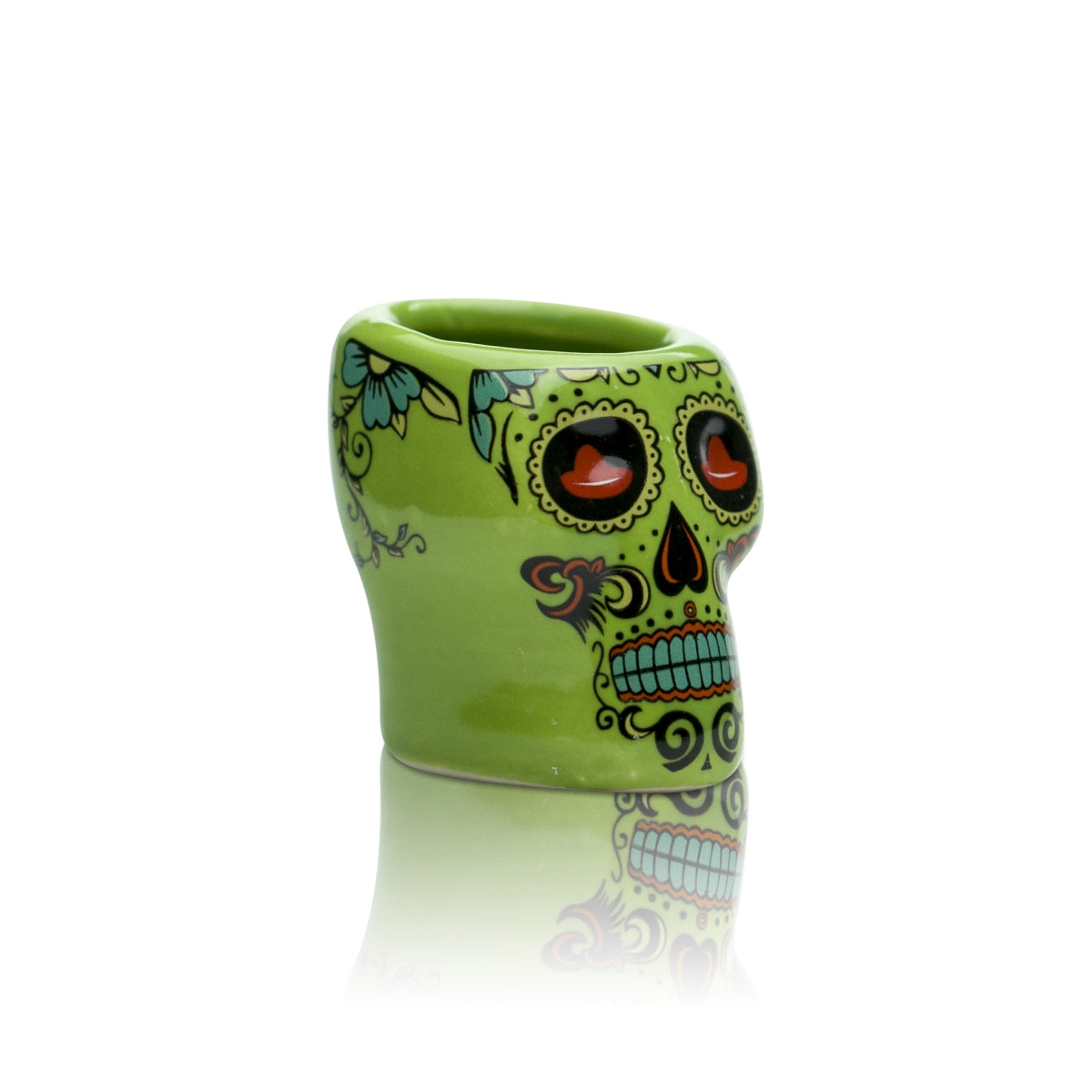 2x Sierra Tequila Glass Clay 2cl Shot Glasses Green Skull Schnapps Shot Glasses – View 2