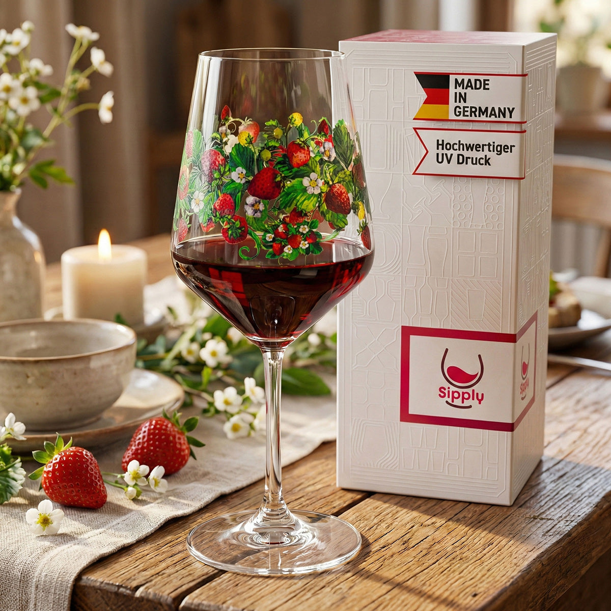Sipply Summer Vibes aperitif glass with strawberry motif for spritzers, cocktails, and wine, 0.5 l – View 3