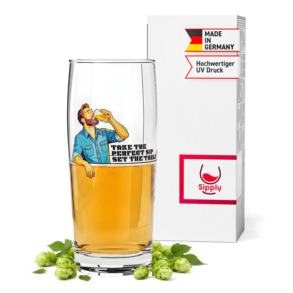 Sipply Beer Glass SETTING THE TABLE Take the Perfect SIP Willibecher 0.5 L - The Fun Social Media Trend