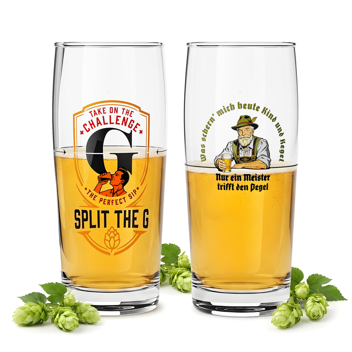 Sipply Beer Glass SPLIT THE G meets SETTING THE TABLE 2-piece Set Willibecher 0.5 L