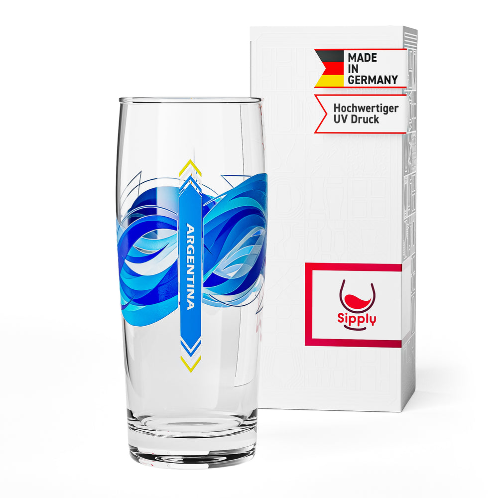 Sipply Willibecher Beer Glass, 0.5 L, Featuring the Argentine Flag