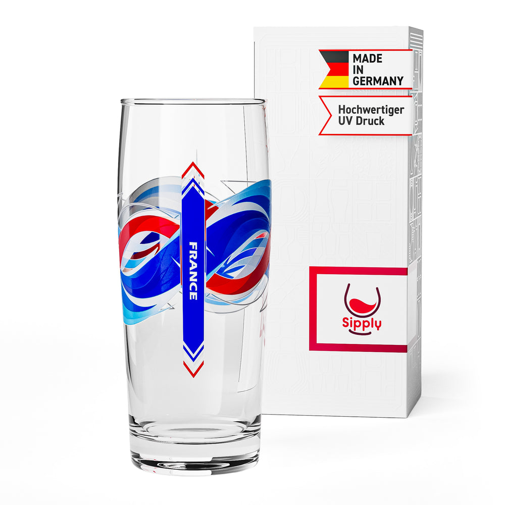 Sipply Willibecher Beer Glass, 0.5 L, Featuring the French Flag