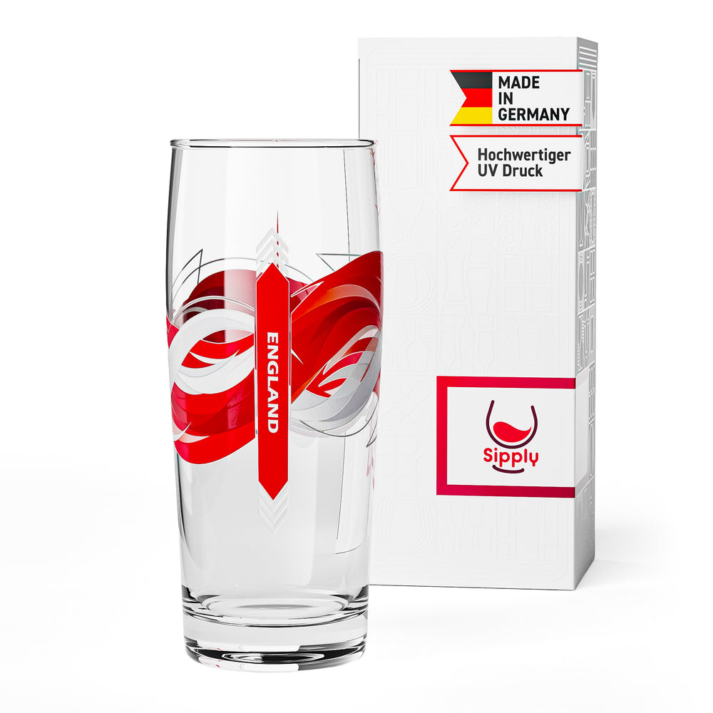 Sipply Willibecher Beer Glass, 0.5 L, Featuring the Flag of England