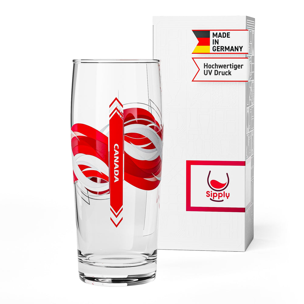 Sipply Beer Glass Willibecher 0.3l with Your Country Flag Canada