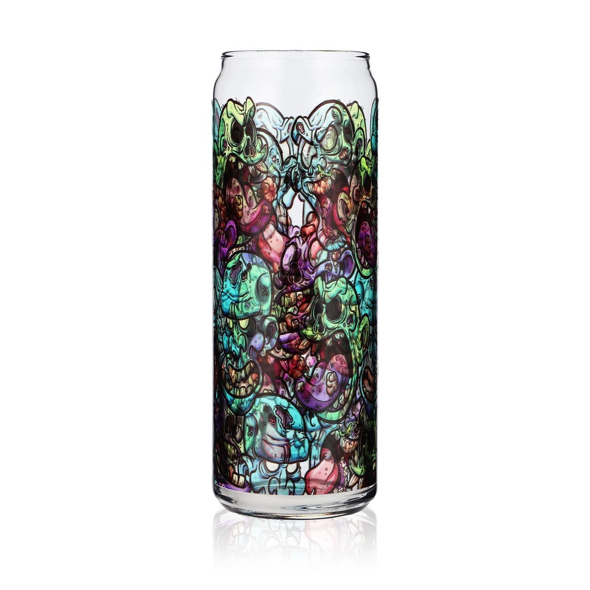 6x Sipply Drinking Glass with Halloween Doodle Zombie Icons UV-Print Can Glass 370ml – View 3