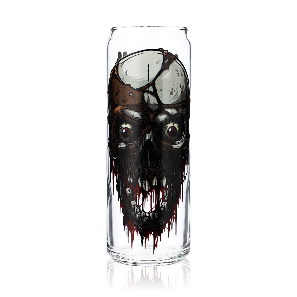 6x Sipply Drinking Glass with Halloween Skull Motif XL as UV Print Can Glass 370ml – View 2