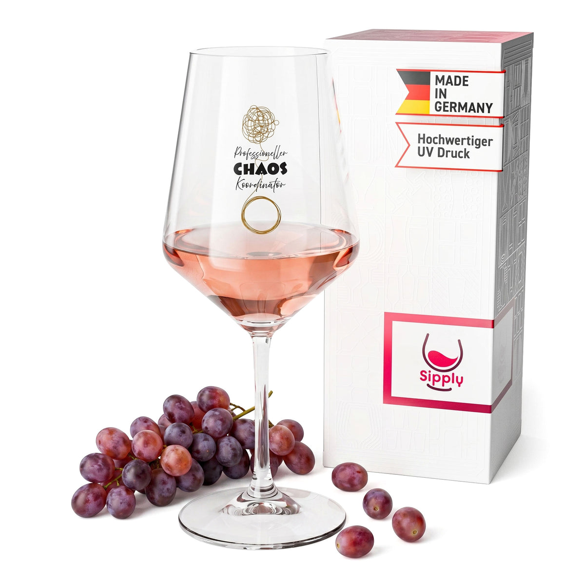 Sipply Wine Glass with "Chaos Coordinator" Saying, 0.5 L