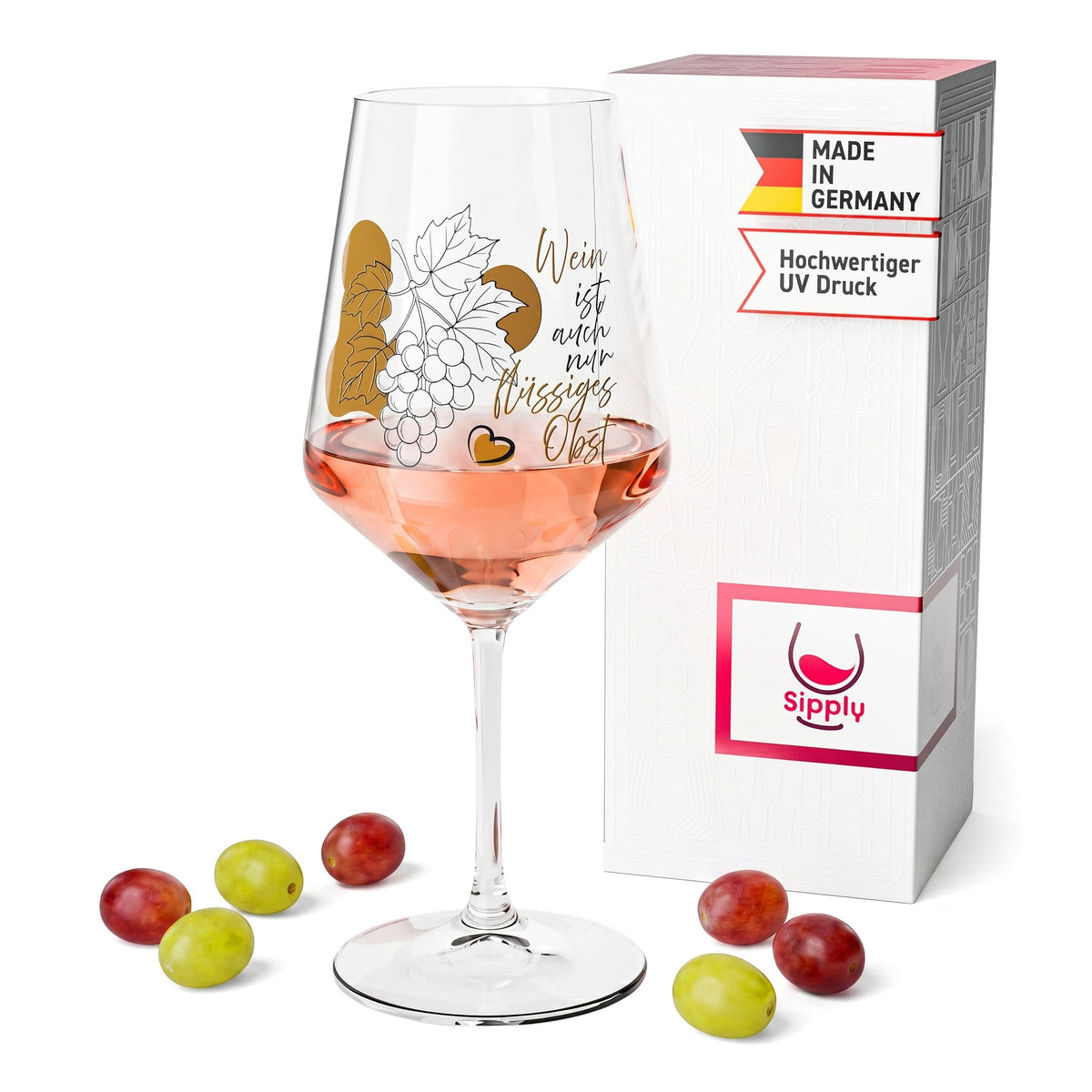 Sipply Wine Glass with "Liquid Fruit" Saying, 0.5 L