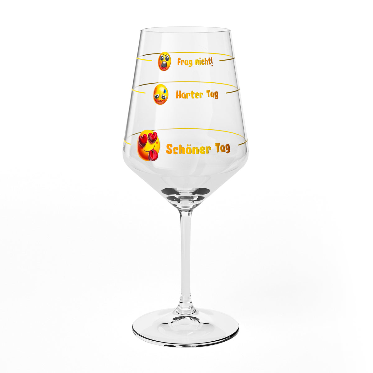 Sipply Wine Glass with Saying "Don't Ask" – "Tough Day, Beautiful Day" with Emoji – 0.5 L – View 2