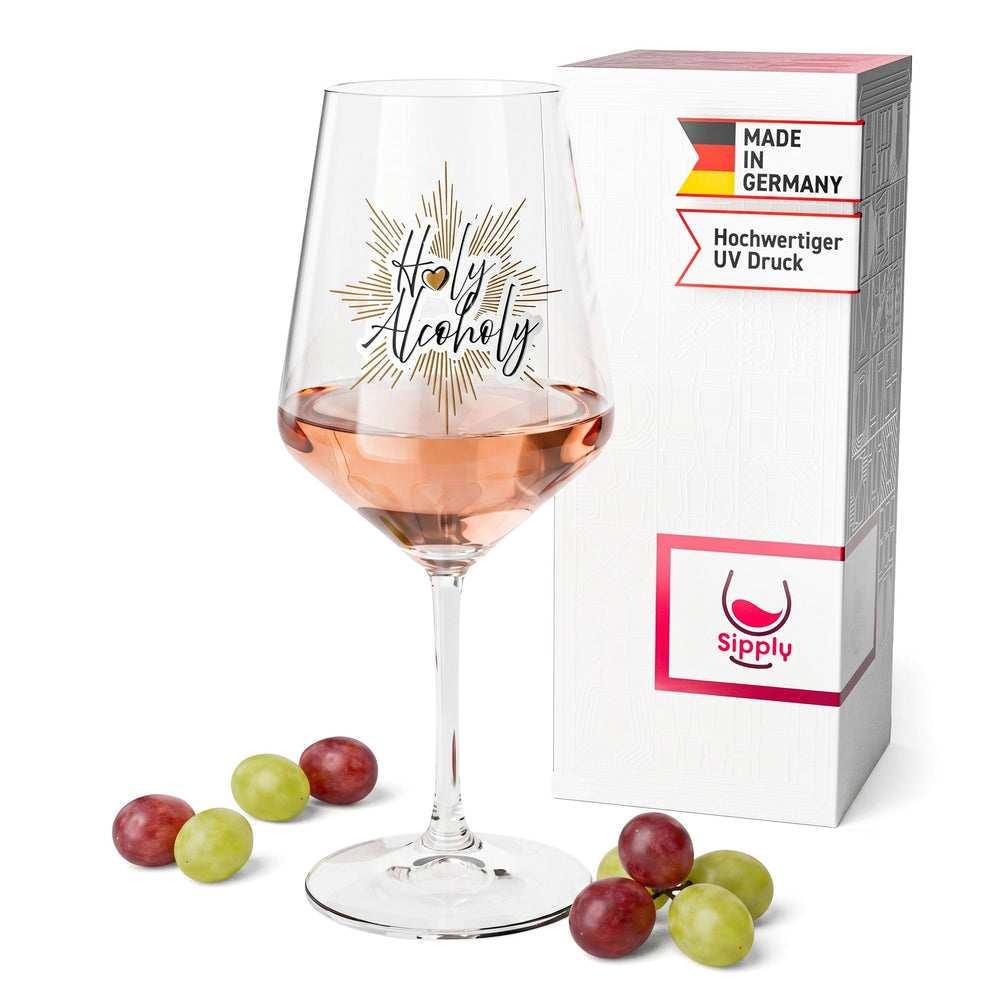 Sipply Wine Glass with "Holy Alcoholy" Saying, 0.5 L