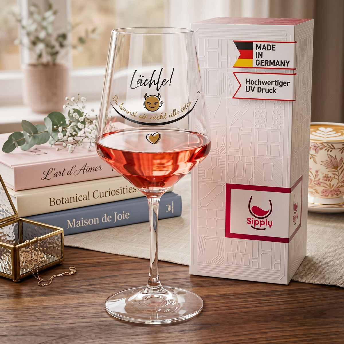 Sipply Wine Glass with the Saying "Smile! You can't kill them all..." 0.5 L – View 3