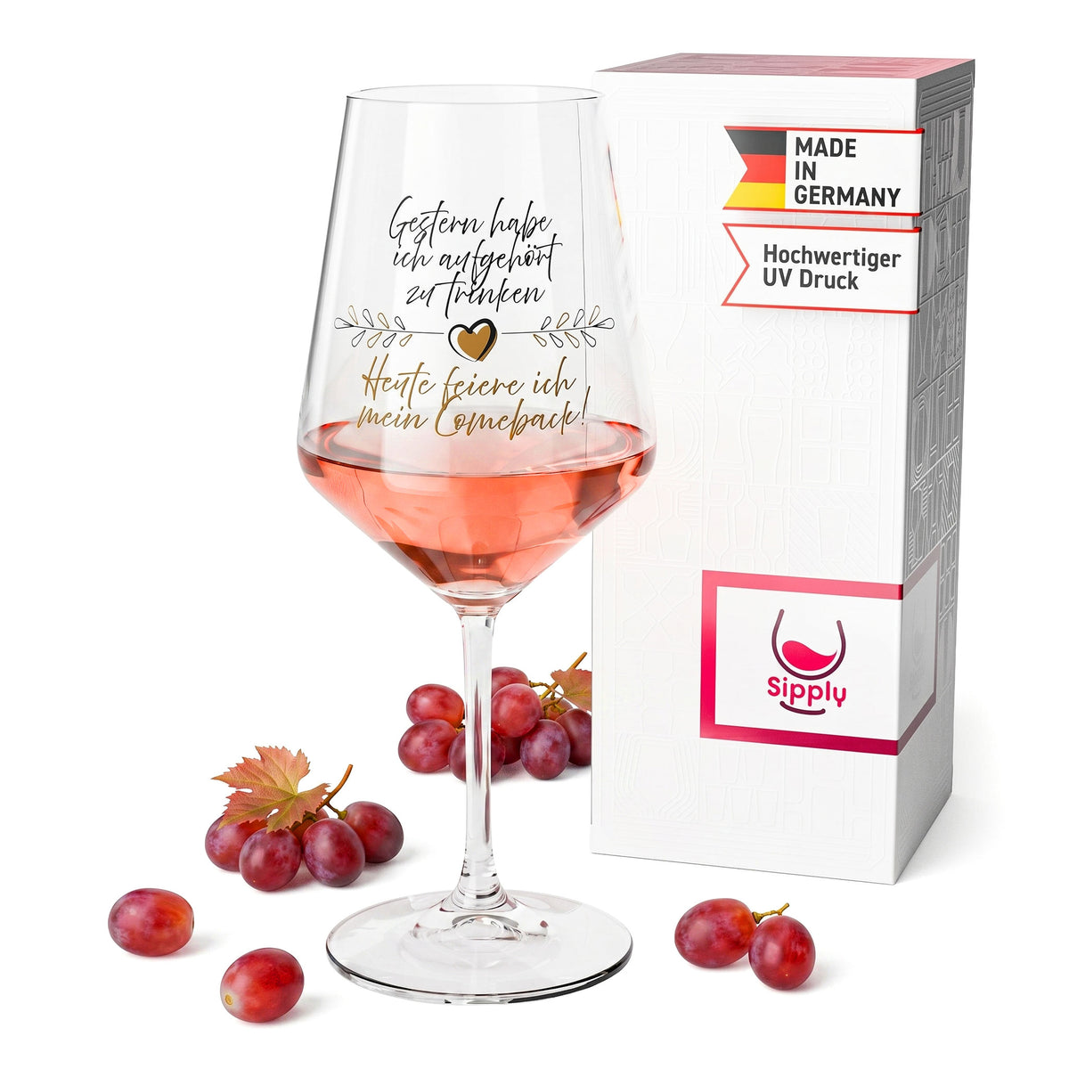 Sipply Wine Glass with "My Comeback!" Saying, 0.5 L