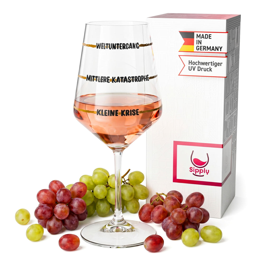 Sipply Wine Glass with "End of the World" Saying, 0.5 L